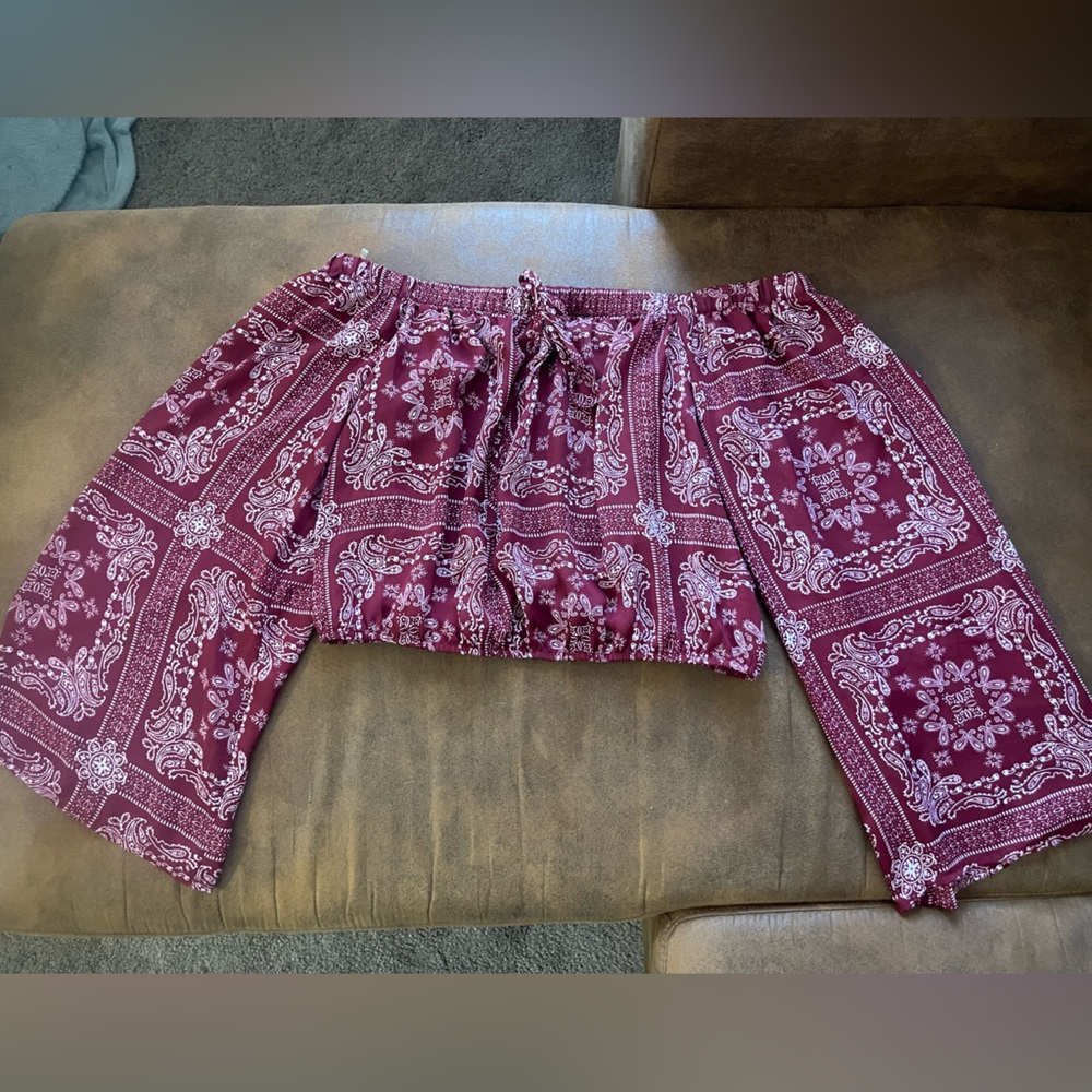 Altar'd State Red Bandana Print Top